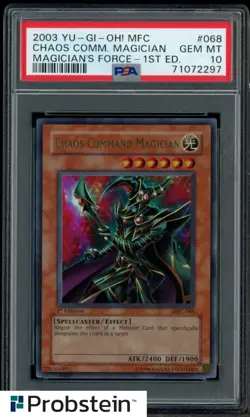 2003 YU-GI-OH! MFC-MAGICIAN'S FORCE #068 CHAOS COMMAND MAGICIAN 1ST ED. PSA 10 - Image 1