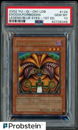 2002 YU-GI-OH! LOB-LGND/BL EY WHT DRGN #124 EXODIA FORBIDDEN ONE 1ST ED PSA 10 - Image 1