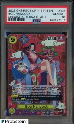 2026 ONE PIECE OP14-EB04-THE AZURE SEA'S SEVEN #112 BOA HANCOCK PSA 10 GEM MINT - Image 1