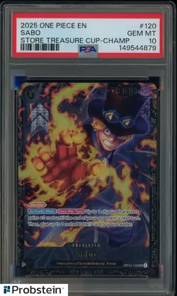 2025 One Piece EN Store Treasure Cup Champ #120 Sabo PSA 10 GEM MINT - Image 1
