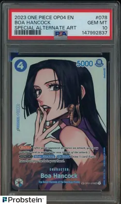 2023 One Piece OP04 EN Special Alternate Art #078 Boa Hancock PSA 10 GEM MINT - Image 1