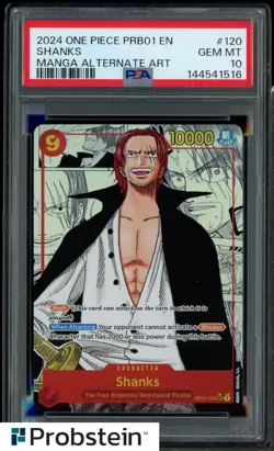 2024 One Piece PRB01 EN Manga Alternate Art #120 Shanks PSA 10 GEM MINT - Image 1