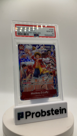 2025 One Piece EN One Piece Day Dallas #006 Monkey D Luffy PSA 10 GEM MINT - Image 2