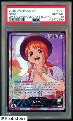 2025 One Piece EN OP & CS Whole Cake Island #041 Nami PSA 10 GEM MINT - Image 1