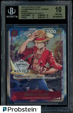 2023 One Piece Store Championship Wave 1 Winner Promo Monkey D. Luffy BGS 10 - Image 1