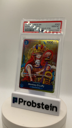 2024 One Piece EN Convention Exclusive Foil #043 Monkey D. Luffy PSA 10 GEM MINT - Image 2
