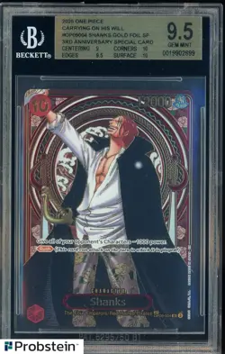 2025 One Piece Carrying On His Will OP09004 Shanks Gold 3rd Anniversary BGS 9.5 - Image 1