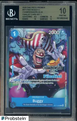 2025 One Piece Promos ST17003 Buggy C Championship 25-26 Finalist Set BGS 10 - Image 1