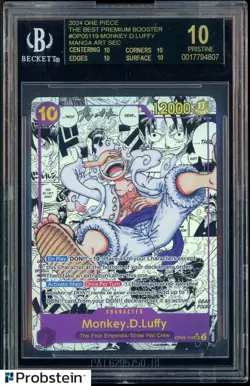 2024 One Piece The Best Premium OP05119 Monkey D Luffy Manga BGS 10 BLACK LABEL - Image 1