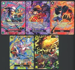Lot of (5) One Piece OP15 Monkey D. Luffy Law Sabo Enel Zeus SP Alt Art - Image 1