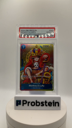 2024 One Piece EN Convention Exclusive Foil #043 Monkey D. Luffy PSA 10 GEM MINT - Image 2