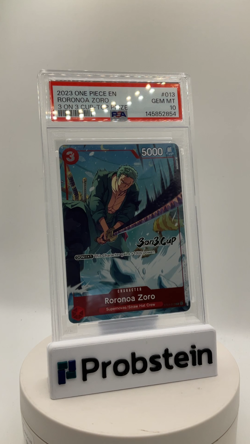 2023 One Piece Promo 3 on 3 Cup Top Prize #013 Roronoa Zoro PSA 10 GEM MINT - Image 2