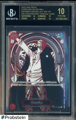 2025 One Piece Carrying/Will #OP09004 Shanks 3rd Anniversary BGS 10 BLACK LABEL - Image 1