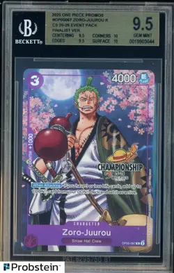 2025 One Piece Promos EN CS 25-26 Finalist Black Stamp #067 Zoro Juurou BGS 9.5 - Image 1