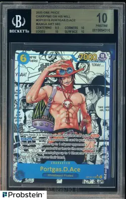 2025 One Piece Carrying on His Will OP13119 Portgas D. Ace Manga BGS 10 PRISTINE - Image 1