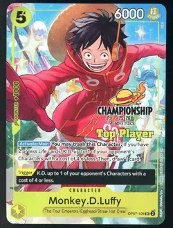 2025 ONE PIECE EN CS 25-26 TOP PLAYER CHAMPIONSHIP OP07109 MONKEY D LUFFY - Image 1