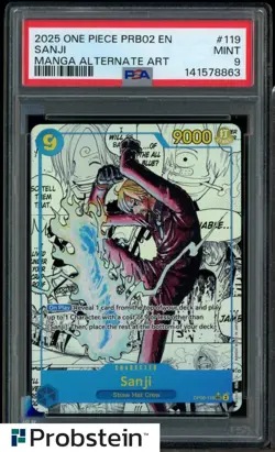 2025 One Piece PRB02 EN Manga Alternate Art #119 Sanji PSA 9 MINT - Image 1