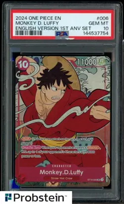 2024 One Piece EN English Version 1st Anniversary Set #006 Monkey D Luffy PSA 10 - Image 1