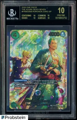 2026 One Piece The Zure Sea's Seven PRB02006 Roronoa Zoro SP BGS 10 BLACK LABEL - Image 1