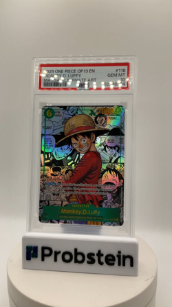 2025 One Piece OP13 EN Manga Alternate Art #118 Monkey D. Luffy PSA 10 GEM MINT - Image 2