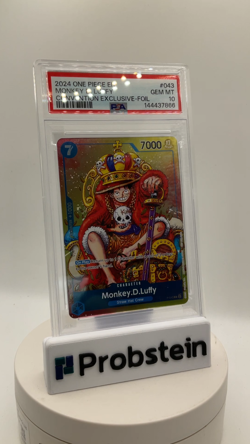 2024 One Piece EN Convention Exclusive Foil #043 Monkey D. Luffy PSA 10 GEM MINT - Image 2
