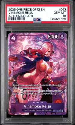 2025 ONE PIECE OP12-LEGACY OF THE MASTER ALTERNATE ART VINSMOKE REIJU PSA 10 - Image 1