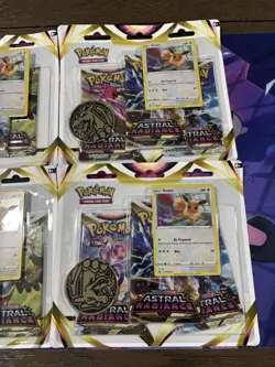 Pokemon 3-Pack Blisters Lot of 4 Eevee Promo Astral Radiance Sealed 12 Packs - Image 3