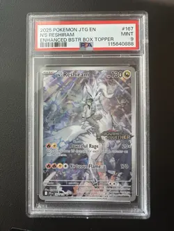 Pokemon JTG en Journey Together 2025 Enhanced Topper PSA 9 N's Reshiram - Image 1