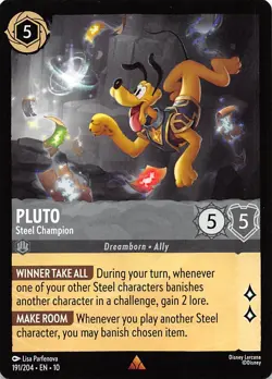 Pluto Steel Champion 191/204 Whispers in the Well Disney Lorcana - Image 1