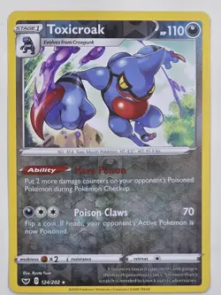 Toxicroak - 124/202 - SWSH01: Sword & Shield Base Set - POKEMON REVERSE HOLO - Image 1