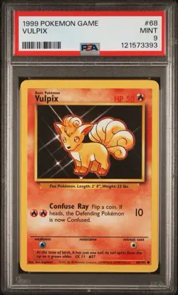 1999 Pokemon Game # 68 Vulpix PSA 9 Card MINT! Trusted Seller Free Ship Base Set - Image 1