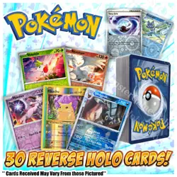 Authentic Pokemon TCG Assorted Reverse Holo Card Lot - 30 Reverse Holo Cards! - Image 1