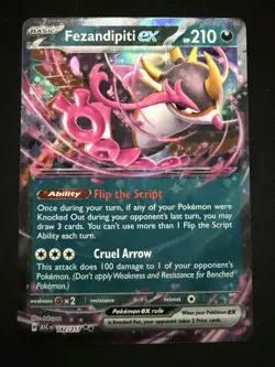 Fezandipiti ex 142/217 Ascended Heroes Double Rare Pokemon TCG Card NM - Image 1