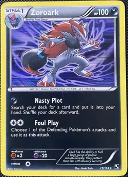 Zoroark 71/114 Black & White Holo - Pokemon Card - Image 1