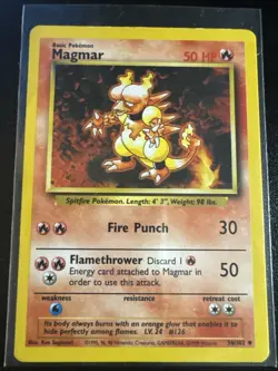 Pokemon TCG Magmar Base Set 36/102 LP - Image 1