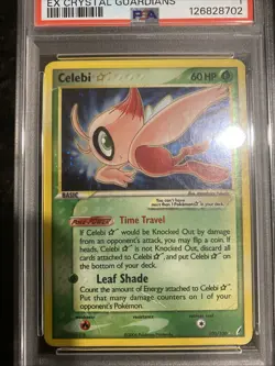 Pokemon 2006 EX Crystal Guardians Celebi Gold Star #100 PSA 1 - Image 2