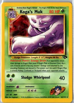 KOGA'S MUK 26/132 RARE GYM CHALLENGE POKEMON MP - Image 1