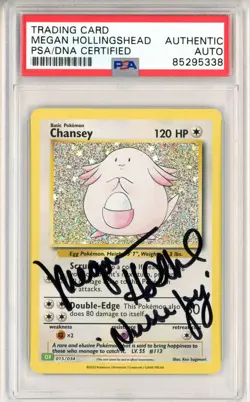 PSA Signed Megan Hollingshead Pokemon TCG Chansey 015/034 Holo Foil TCG Classic - Image 1