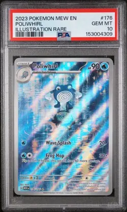 2023 POKEMON MEW EN-151 #176 POLIWHIRL ILLUSTRATION RARE PSA 10 (309 - Image 1