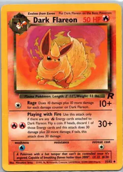 Pokemon TCG Dark Flareon 35/82 Team Rocket MP - Image 1