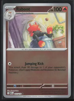 027/132 Raboot - ME01 Mega Evolution Reverse Holo NM Pokemon - Image 1