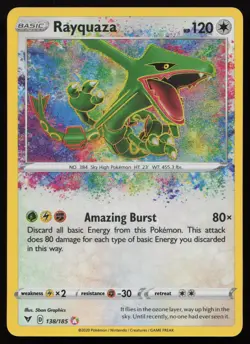 Rayquaza 138/185 Amazing Rare Vivid Voltage Pokemon NM - Image 1