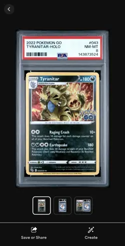 Tyranitar Holo Rare Pokemon GO 043/078 NM - Image 1