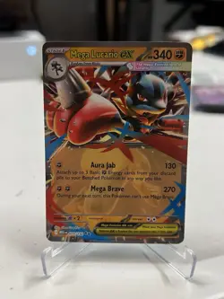 Mega Lucario ex - Double Rare ME01: Mega Evolution 077/132 NM Pokemon TCG - Image 1
