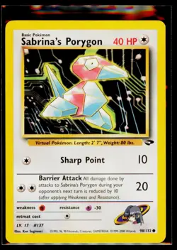 Pokemon TCG - Gym Challenge - Unlimited - Sabrina's Porygon 98/132 LP - Image 1