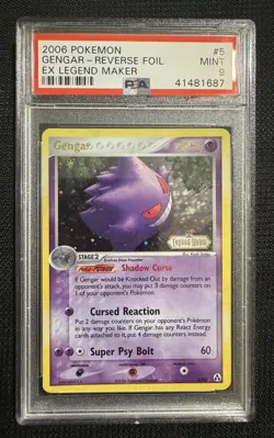 Pokemon Gengar 5/92 EX Legend Maker Reverse Foil Rare PSA 9 Mint - Image 1