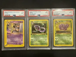 Pokemon Hypno 16/147 Arbok 31/62 Weezing 45/62 Aquapolis / Fossil PSA 9 Lot - Image 1