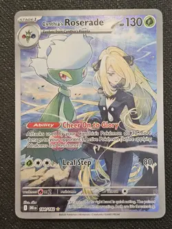 Pokemon TCG Cynthia's Roserade 184/182 Destined Rivals Illustration Rare Holo NM - Image 1