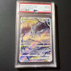 2023 POKEMON SWORD & SHIELD CROWN ZENITH #GG40 FULL ART/GLACEON VSTAR PSA 8 - Image 1