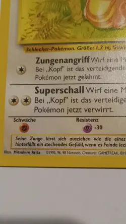 Pokemon Schlurp 38/64 Base Set German 90 HP Basic Uncommon Regular 1999 - Image 4